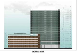 Architectural rendering of the proposed development of 2713 Bayshore Blvd, viewed from the east, facing Bayshore.