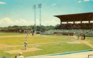 Historical painting of Al Lopez baseball field.